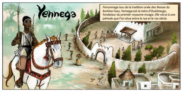 Imagen-del-cómic-dedicado-a-Yennega-la-guerrera-burkinesa